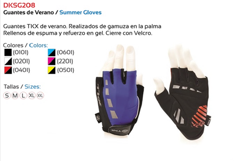 GUANTES BICICLETA TKX VERANO ADULTO AZUL M